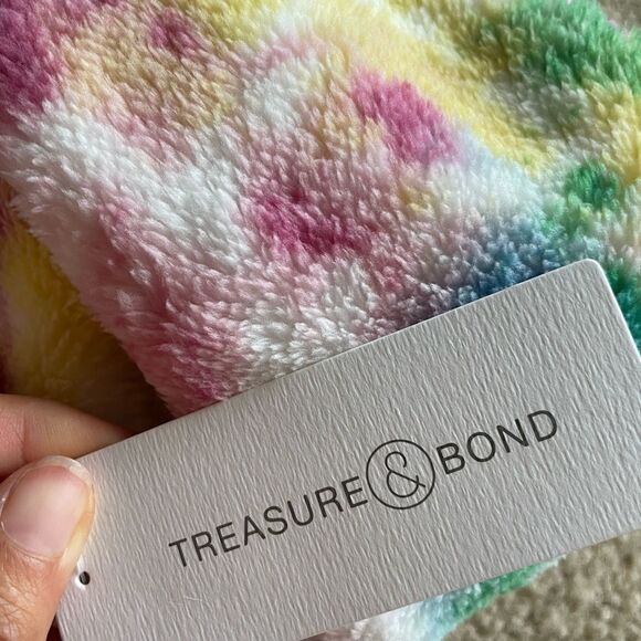 TREASURE & BOND Fleece Shirt Jacket Kids Large (10/12) Multicolor Tie Dye - Picture 5 of 11